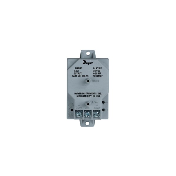 Differential pressure transmitter, range 0-0.25" w.c.